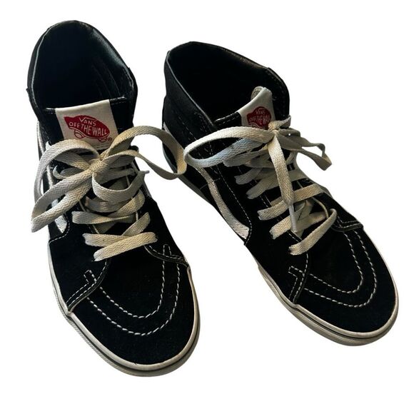 Vans Black suede High Top laced sneakers Size 3.5 - Picture 1 of 8